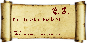 Marsinszky Buzád névjegykártya